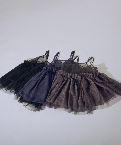 Ezick（エジック）の「Volume tulleアシメキャミチュニック（キャミソール・レディース・パープル/ブラック/チャコールグレー・FREE）」の15枚目の写真