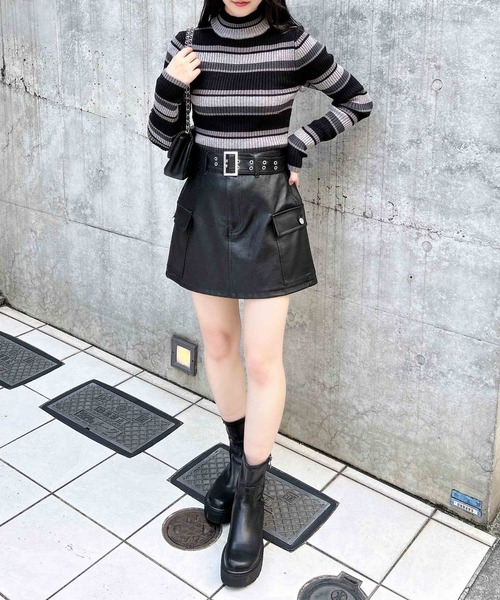 INGNI（イング）の「共ベルト付フェイクレザーカーゴミニスカート（スカート・レディース・ブラウン/ブラック・FREE）」の17枚目の写真