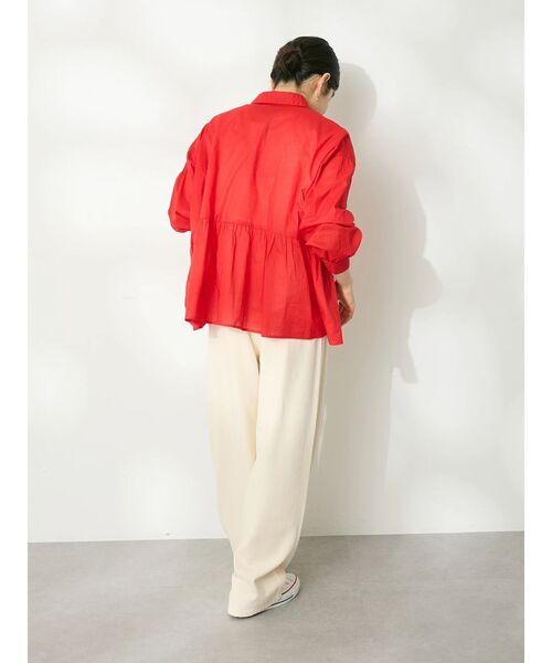 CRAFT STANDARD BOUTIQUE（クラフトスタンダードブティック）の「ペプラムブラウス（シャツ/ブラウス・レディース・レッド/オフホワイト/ブルー/ブラック/ブラック系その他2・FREE）」の6枚目の写真