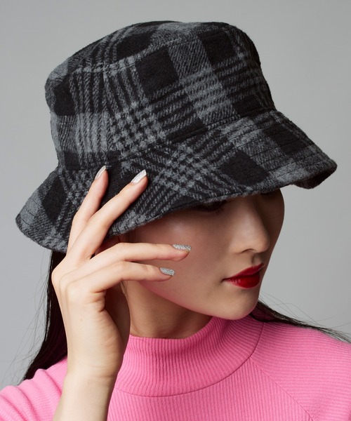 セール】チェック柄バケットハット グレンチェック柄（ハット