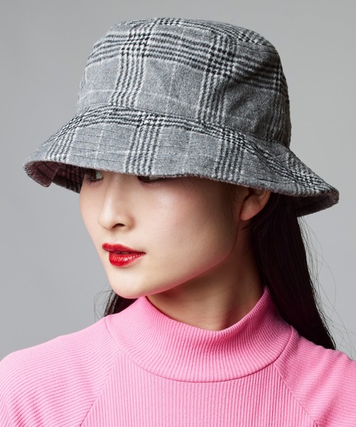 セール】チェック柄バケットハット グレンチェック柄（ハット