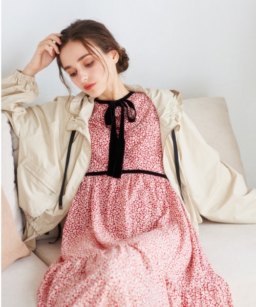 JILL STUART ジルスチュアート リボン ナイロンぺプラムブルゾン JILL STUART（ジルスチュアート）の「◇ナイロンペプラムブルゾン