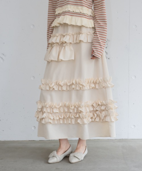 whip frill volume skirt /ボリュームフリルスカート（スカート
