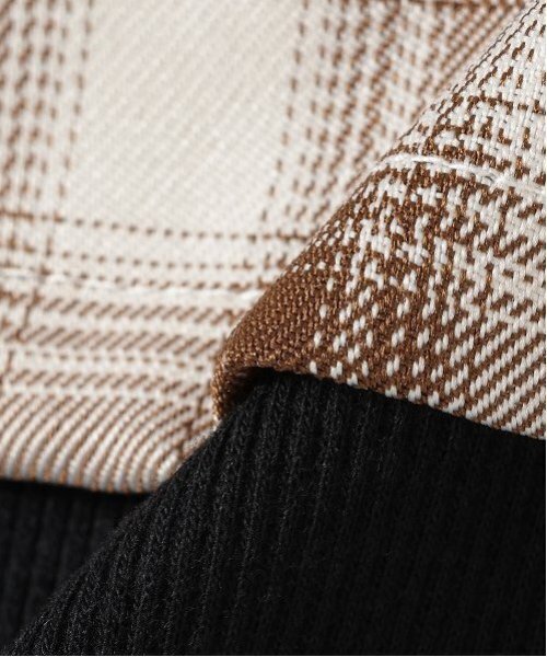 LOVETOXIC(ラブトキシック)の「【LTXC】インナーつきチェックシャツ(シャツ/ブラウス・キッズ・モカ/オフホワイト/ブラック・S/M/L)」の13枚目の写真