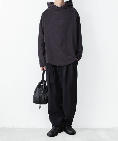ATTACHMENT(アタッチメント)の「CO/PE ハイゲージパイル フーデッドプルオーバー / CO/PE HIGH GAUGE PILE HOODED PULLOVER(パーカー・メンズ・ライトベージュ/ブラウン系/ブラック・2/1/3/4)」の6枚目の写真