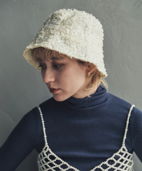 ORIENT MILLINERY（オリエント ミリナリー）の「RANGIA【ﾗﾝｼﾞｱ】（ハット・レディース・ブラック/ホワイト・FREE）」の9枚目の写真