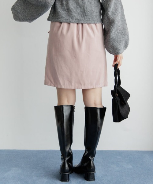 flower（フラワー）の「ポケットフリルスカート（スカート・レディース・ブラウン/ピンク/ベージュ・FREE）」の5枚目の写真