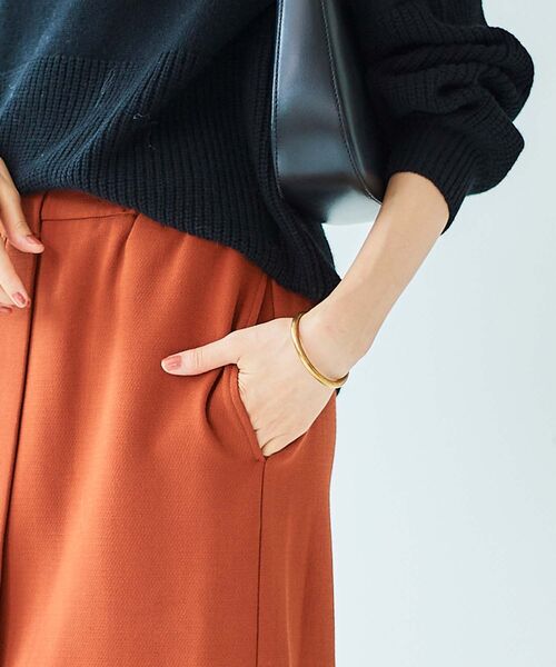 le.coeur blanc（ルクールブラン）の「裏起毛ストレッチハイウエストスカート（スカート・レディース・グレイッシュベージュ/ブラック/オレンジ・38）」の6枚目の写真