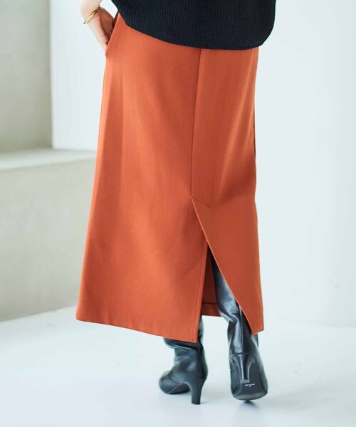 le.coeur blanc（ルクールブラン）の「裏起毛ストレッチハイウエストスカート（スカート・レディース・グレイッシュベージュ/ブラック/オレンジ・38）」の7枚目の写真