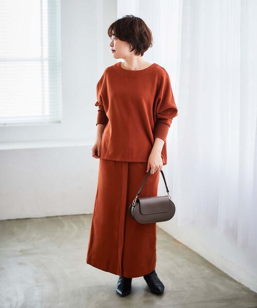 le.coeur blanc（ルクールブラン）の「裏起毛ストレッチハイウエストスカート（スカート・レディース・グレイッシュベージュ/ブラック/オレンジ・38）」の11枚目の写真