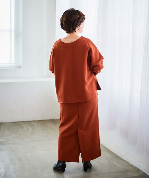 le.coeur blanc（ルクールブラン）の「裏起毛ストレッチハイウエストスカート（スカート・レディース・グレイッシュベージュ/ブラック/オレンジ・38）」の13枚目の写真