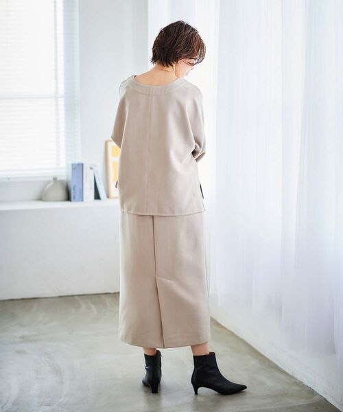 le.coeur blanc（ルクールブラン）の「裏起毛ストレッチハイウエストスカート（スカート・レディース・グレイッシュベージュ/ブラック/オレンジ・38）」の20枚目の写真