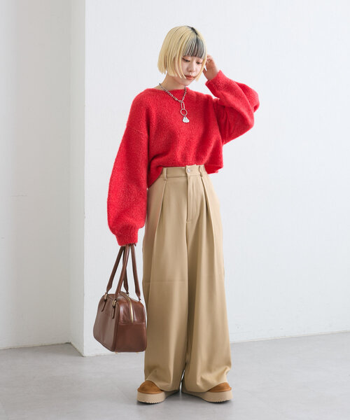 w closet /  パンツ 色違い3点セット セール】【2サイズ展開】スラックスワイドパンツ（その他パンツ