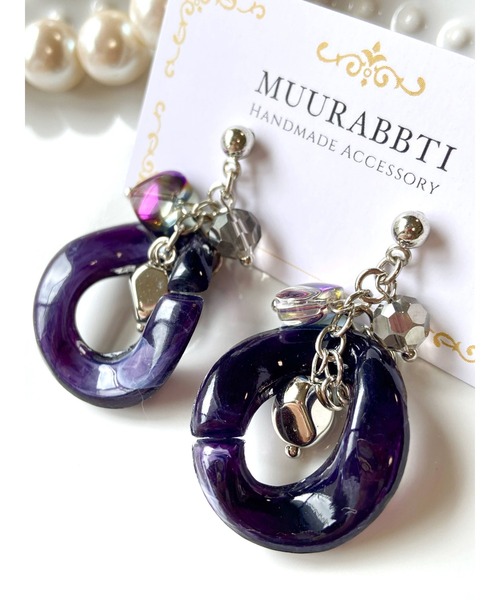 tone(トーン)の「【MUURABBTI】マーブルチェーンとビーズのピアス(MA)(ピアス(両耳用)・レディース・グリーン/ブルー・FREE)」の5枚目の写真