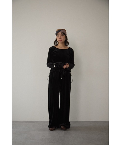 カップインベロアトップス カップインサイドギャザーベロアトップス（Tシャツ/カットソー
