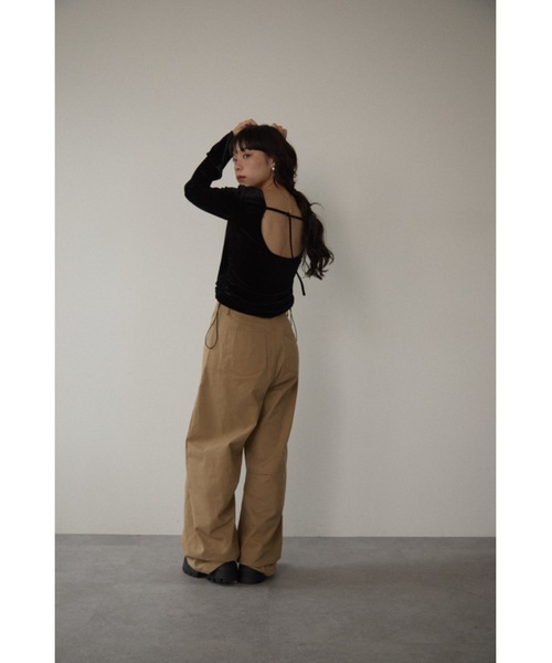 OUR WACOAL×anuans】カップインベロアトップス(M BEIGE