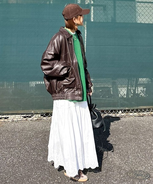 CORNERS(コーナーズ)の「フェイクレザーブルゾン(ブルゾン・レディース・ブラック/ブラウン・M/L)」の1枚目の写真