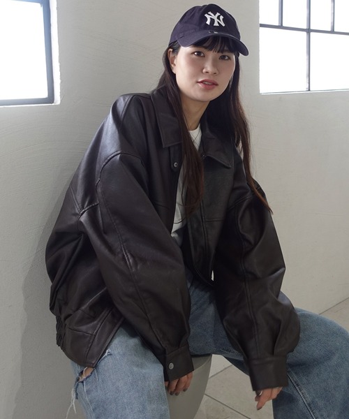 CORNERS(コーナーズ)の「フェイクレザーブルゾン(ブルゾン・レディース・ブラック/ブラウン・M/L)」の16枚目の写真