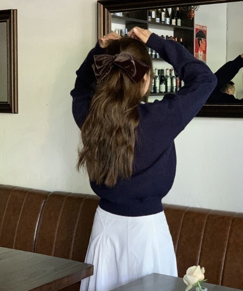 ECLIN（エクラン）の「配色ポロ衿ニットプルオーバー（ニット/セーター・レディース・グレー/ネイビー・FREE）」の14枚目の写真