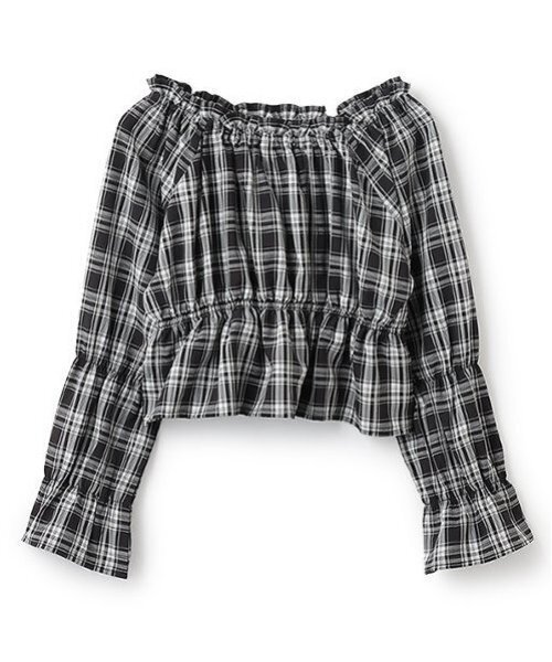 LOVETOXIC（ラブトキシック）の「チェックオフショルブラウス（シャツ/ブラウス・キッズ・ブラウン/ブラック・L/M/S）」の12枚目の写真