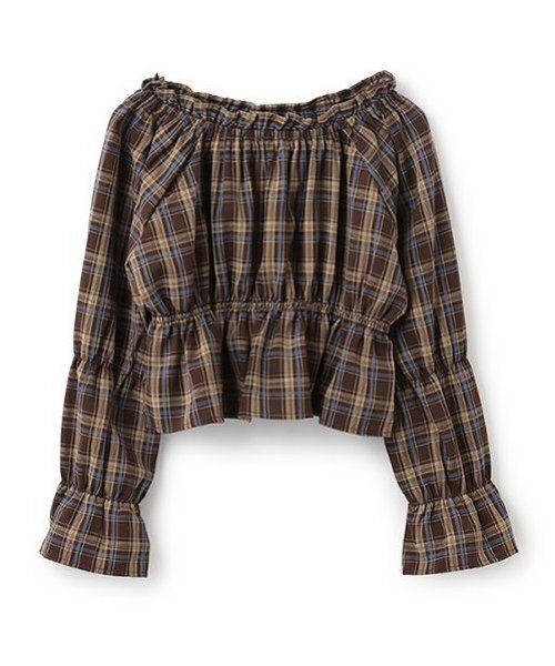 LOVETOXIC（ラブトキシック）の「チェックオフショルブラウス（シャツ/ブラウス・キッズ・ブラウン/ブラック・L/M/S）」の13枚目の写真