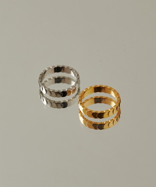 ciite' surgical stainless(シーテサージカルステンレス)の「【 金属アレルギー対応 】 ニュアンスリング サージカルステンレス (リング・レディース・シルバー/ゴールド・FREE)」の2枚目の写真