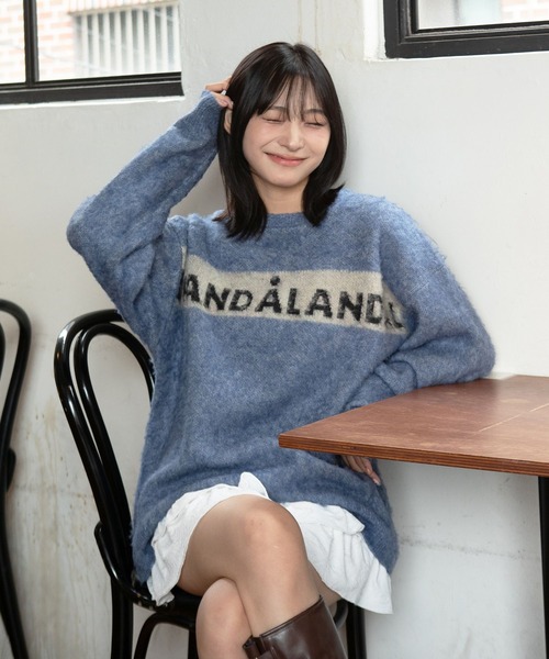 ALAND（エーランド）の「【UNISEX】ALAND／ロゴモヘアニットプルオーバー（ニット/セーター・レディース・ブラック/ブルー・MEDIUM/LARGE/SMALL）」の20枚目の写真