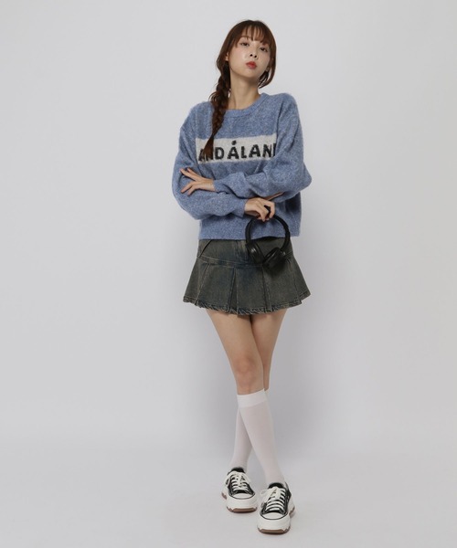 ニット セーター 「UNISEX」ALAND／ロゴモヘアニットプルオーバー レディース メンズ ARCHIVER ニット セーター 「Bl」 「IZU」 ハンドステッチニット