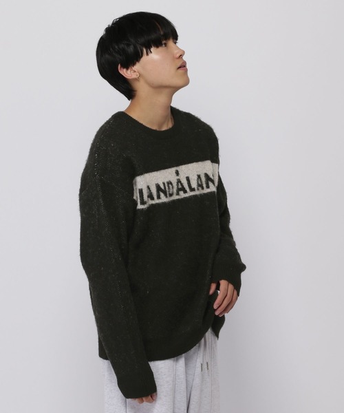 セール】【UNISEX】ALAND／ロゴモヘアニットプルオーバー