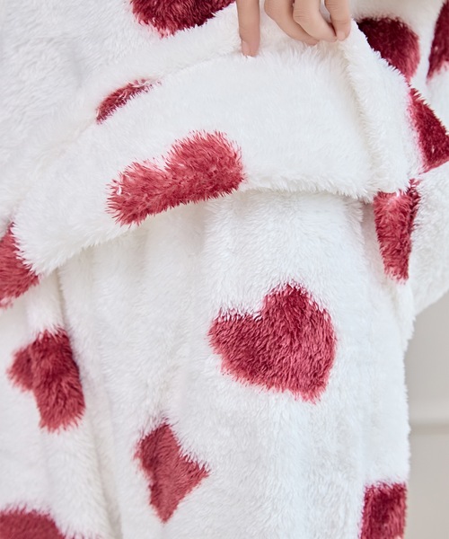 Lace Ladies（レースレディース）の「ラウンドネック 配色 ハート フリース ルームウエア（ルームウェア/パジャマ・レディース・ピンク/ホワイト・S/M/L）」の17枚目の写真