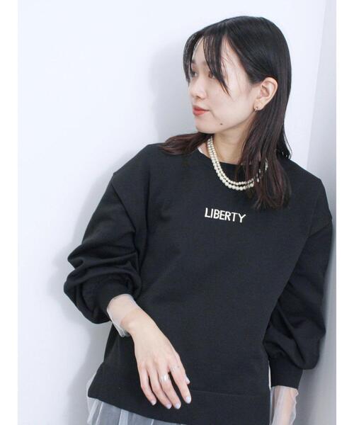 Samansa Mos2 blue（サマンサモスモスブルー）の「【マシンウォッシャブル】スポンジニットロゴプルオーバー（ニット/セーター・レディース・ブラック/グリーン/キナリ/イエロー/ブルー・F）」の3枚目の写真