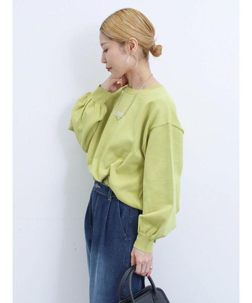 Samansa Mos2 blue（サマンサモスモスブルー）の「【マシンウォッシャブル】スポンジニットロゴプルオーバー（ニット/セーター・レディース・ブラック/グリーン/キナリ/イエロー/ブルー・F）」の10枚目の写真