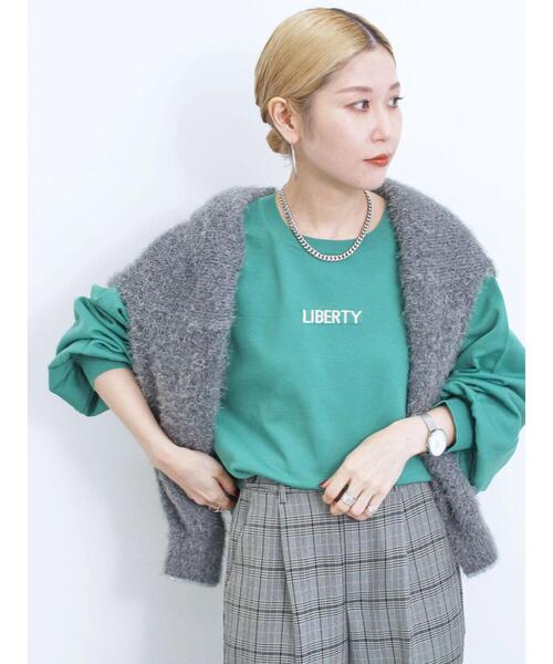 Samansa Mos2 blue（サマンサモスモスブルー）の「【マシンウォッシャブル】スポンジニットロゴプルオーバー（ニット/セーター・レディース・ブラック/グリーン/キナリ/イエロー/ブルー・F）」の16枚目の写真