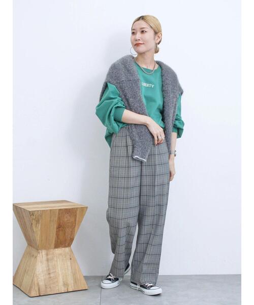 Samansa Mos2 blue（サマンサモスモスブルー）の「【マシンウォッシャブル】スポンジニットロゴプルオーバー（ニット/セーター・レディース・ブラック/グリーン/キナリ/イエロー/ブルー・F）」の19枚目の写真