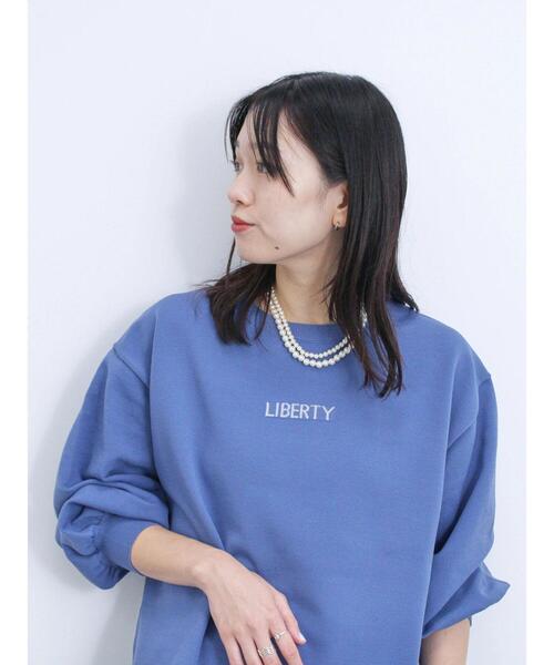 Samansa Mos2 blue（サマンサモスモスブルー）の「【マシンウォッシャブル】スポンジニットロゴプルオーバー（ニット/セーター・レディース・ブラック/グリーン/キナリ/イエロー/ブルー・F）」の21枚目の写真