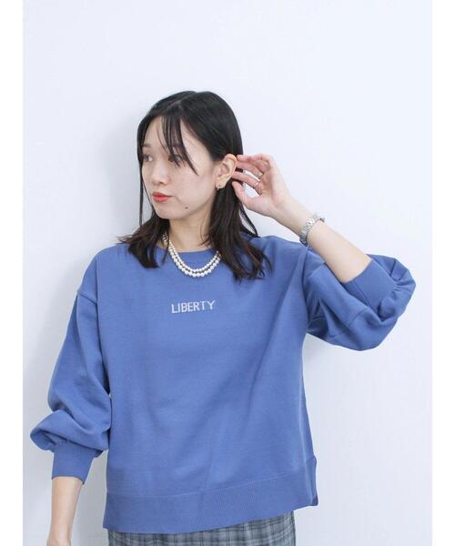 Samansa Mos2 blue（サマンサモスモスブルー）の「【マシンウォッシャブル】スポンジニットロゴプルオーバー（ニット/セーター・レディース・ブラック/グリーン/キナリ/イエロー/ブルー・F）」の22枚目の写真