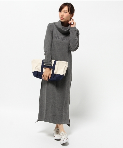 ikka（イッカ）の「ボリュームネックカットソーワンピース（ワンピース・レディース・オリーブ/ネイビー/チャコールグレー・LARGE/MEDIUM）」の2枚目の写真