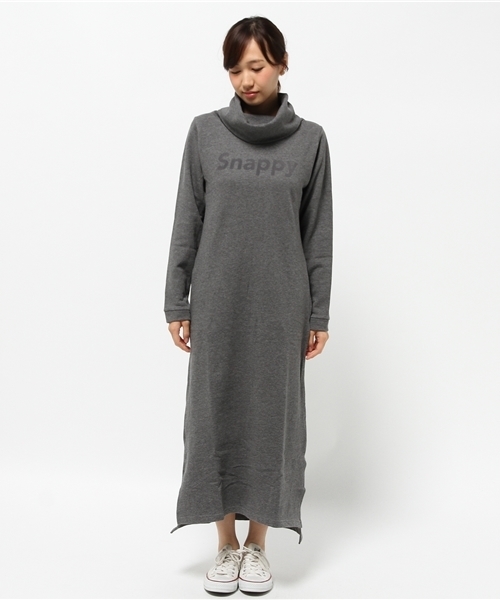 ikka（イッカ）の「ボリュームネックカットソーワンピース（ワンピース・レディース・オリーブ/ネイビー/チャコールグレー・LARGE/MEDIUM）」の4枚目の写真