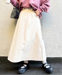 DOUBLE NAME | 配色ステッチAラインスカート(スカート)