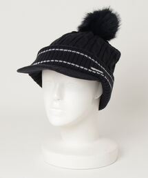 Callaway（キャロウェイ）の「キャロウェイ  ファー梵天付きブリムニットキャップ（ニットキャップ/ビーニー）」