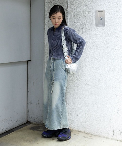 3.3 Field Trip （3.3フィールドトリップ）の「3.3 Field Trip／ダメージZIPニット（ニット/セーター・レディース・ブルー/ブラック・FREE）」の4枚目の写真