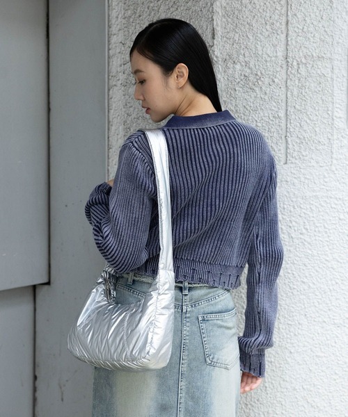 3.3 Field Trip （3.3フィールドトリップ）の「3.3 Field Trip／ダメージZIPニット（ニット/セーター・レディース・ブルー/ブラック・FREE）」の7枚目の写真