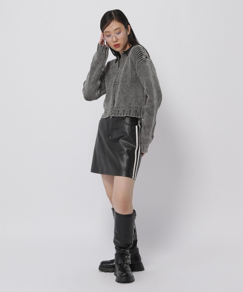 3.3 Field Trip （3.3フィールドトリップ）の「3.3 Field Trip／ダメージZIPニット（ニット/セーター・レディース・ブルー/ブラック・FREE）」の9枚目の写真