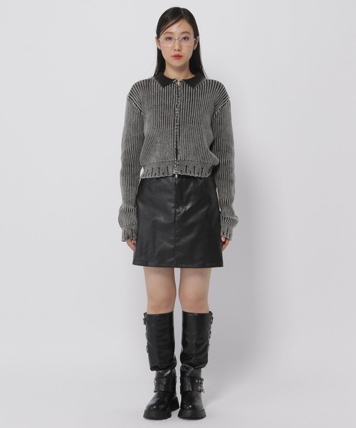 3.3 Field Trip （3.3フィールドトリップ）の「3.3 Field Trip／ダメージZIPニット（ニット/セーター・レディース・ブルー/ブラック・FREE）」の14枚目の写真