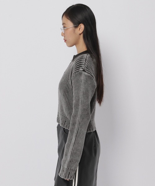 3.3 Field Trip （3.3フィールドトリップ）の「3.3 Field Trip／ダメージZIPニット（ニット/セーター・レディース・ブルー/ブラック・FREE）」の16枚目の写真