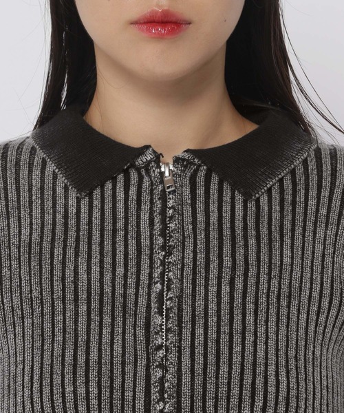 3.3 Field Trip （3.3フィールドトリップ）の「3.3 Field Trip／ダメージZIPニット（ニット/セーター・レディース・ブルー/ブラック・FREE）」の18枚目の写真