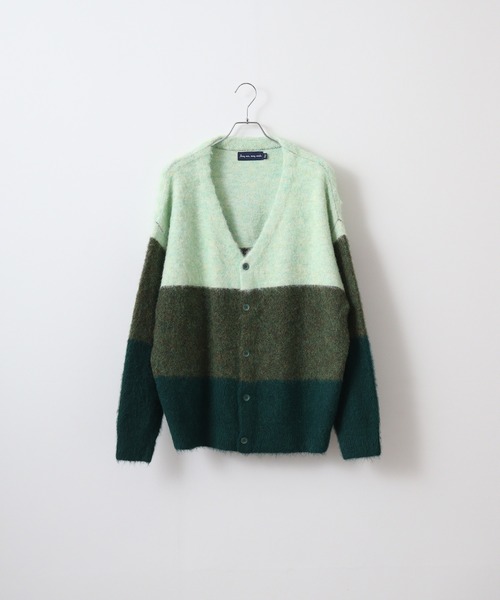 FUNALIVE（ファンアライブ）の「MANYMENMANYMINDS シャギーグラデーションボーダーカーディガン（カーディガン/ボレロ・メンズ・ベージュ/グレー/グリーン・L/XL/M）」の3枚目の写真