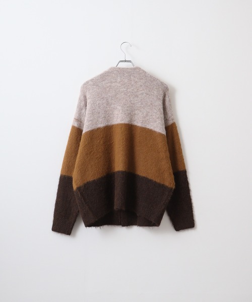 FUNALIVE（ファンアライブ）の「MANYMENMANYMINDS シャギーグラデーションボーダーカーディガン（カーディガン/ボレロ・メンズ・ベージュ/グレー/グリーン・L/XL/M）」の8枚目の写真