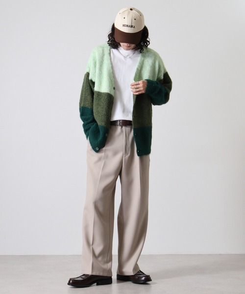 FUNALIVE（ファンアライブ）の「MANYMENMANYMINDS シャギーグラデーションボーダーカーディガン（カーディガン/ボレロ・メンズ・ベージュ/グレー/グリーン・L/XL/M）」の6枚目の写真