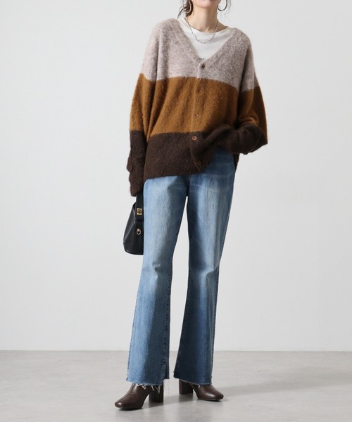 FUNALIVE（ファンアライブ）の「MANYMENMANYMINDS シャギーグラデーションボーダーカーディガン（カーディガン/ボレロ・メンズ・ベージュ/グレー/グリーン・L/XL/M）」の10枚目の写真